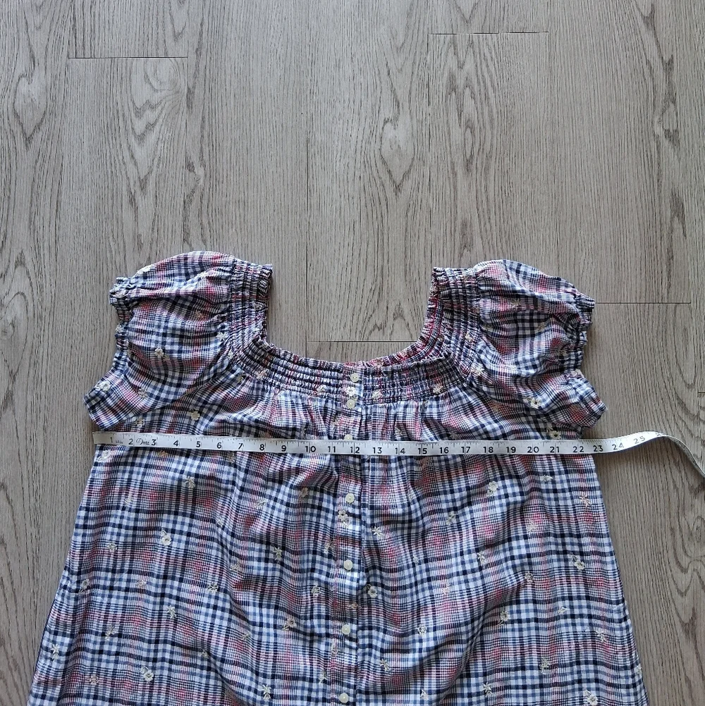 Anthropologie Plus Floral Embroidery Plaid Mini Dress - Picture 12 of 16